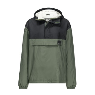 Jack Wolfskin Winterjacke Windbreaker Spirit Ins Smock (winddicht, wasserabweisend, gefüttert) grün Kinder (164-176)